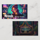 Design Studio Grafisch Ontwerper Social Media Kuns Visitekaartje (Voorkant / Achterkant)