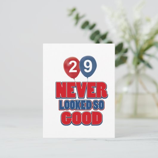 design van 29 jaar oud briefkaart (Staand voorkant)