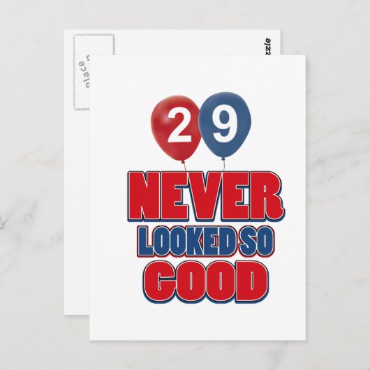 design van 29 jaar oud briefkaart (Voorkant / Achterkant)