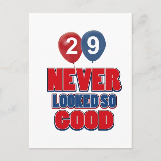 design van 29 jaar oud briefkaart (Voorkant)