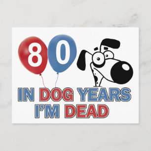 design van 80 jaar oud Dog-jaar Briefkaart