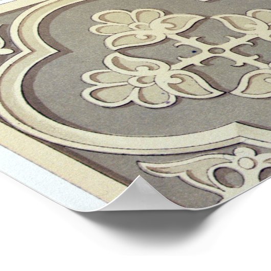 Design van Arabische tegels (kleurenlitho) Poster (Hoek)