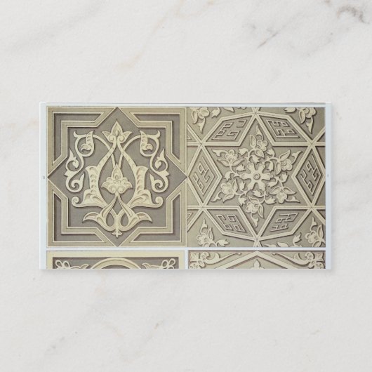 Design van Arabische tegels (kleurenlitho) Visitekaartje (Achterkant)
