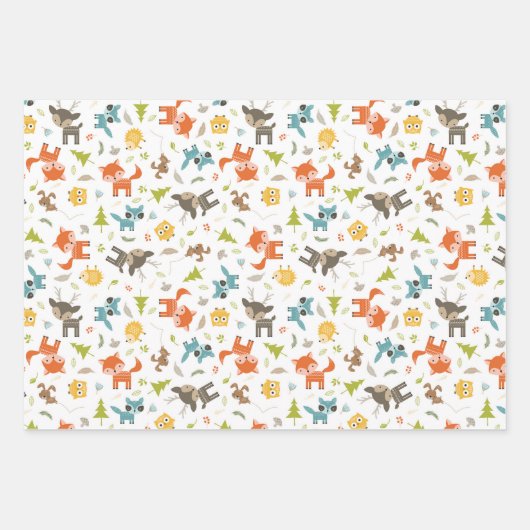 Design van bossen Verpakkingspapierset Inpakpapier Vel (Voorkant 2)