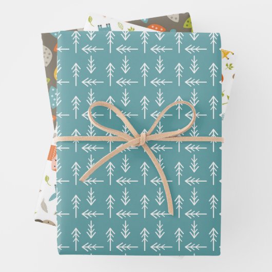 Design van bossen Verpakkingspapierset Inpakpapier Vel (In situ)