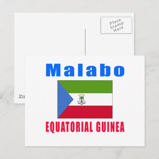 Design van de hoofdstad Malabo Equatoriaal-Guinea Briefkaart (Voorkant / Achterkant)