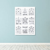 Design van de soort "Macfarlane" voor het trekken  Canvas Afdruk (Insitu (Houten vloer))