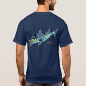 Design van de visserij Donkere Baracuda-shirt T-shirt (Achterkant)