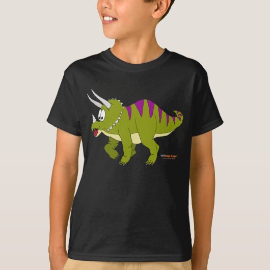 Design van de vissoort Donker Triceratops T-Shirt (Voorkant)