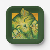 Design van groene katurday Art met keukens Papieren Bordje (Voorkant)