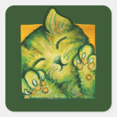 Design van groene katurday Art met keukens Vierkante Sticker (Voorkant)