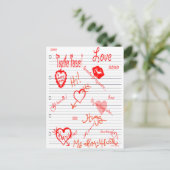 Design van het Briefkaart Gina Love Doodles (Staand voorkant)