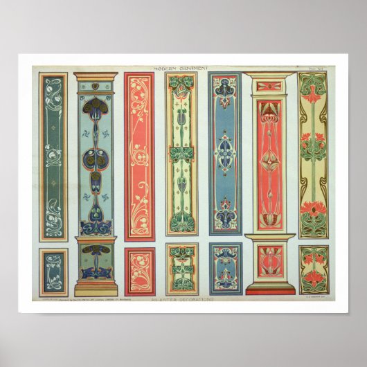 Design van het paneel, bord XII van "Modern Orname Poster (Voorkant)