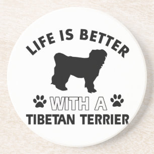 Design van het Tibetaanse hondenras Terrier Zandsteen Onderzetter