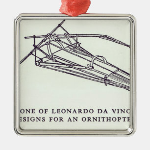 Design van Leonardo da Vinci voor een ornithopter Metalen Ornament