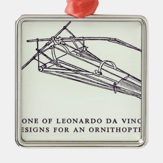 Design van Leonardo da Vinci voor een ornithopter Metalen Ornament (Voorkant)