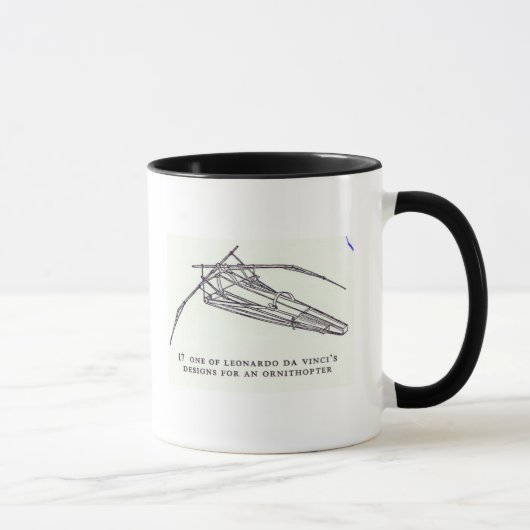 Design van Leonardo da Vinci voor een ornithopter Mok (Rechts)