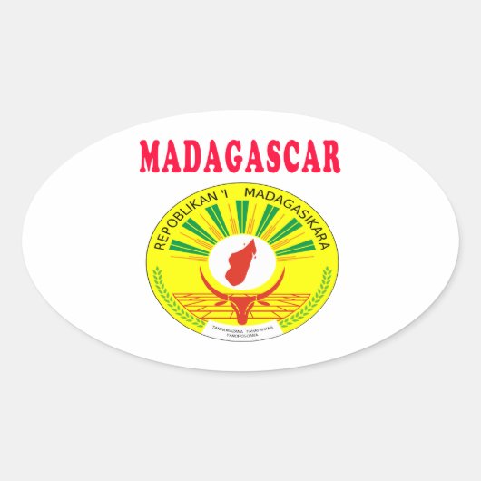 Design van Madagaskar Ovale Sticker (Voorkant)