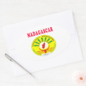 Design van Madagaskar Ovale Sticker (Envelop)