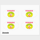 Design van Madagaskar Ovale Sticker (Vel)