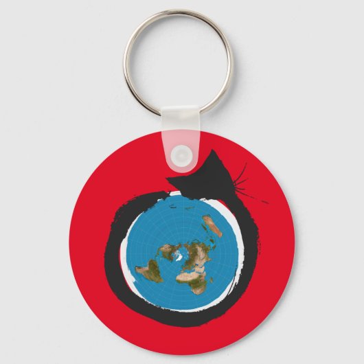 Design van platte aarde - CAT MAP CLASSIC Sleutelhanger (Voorkant)