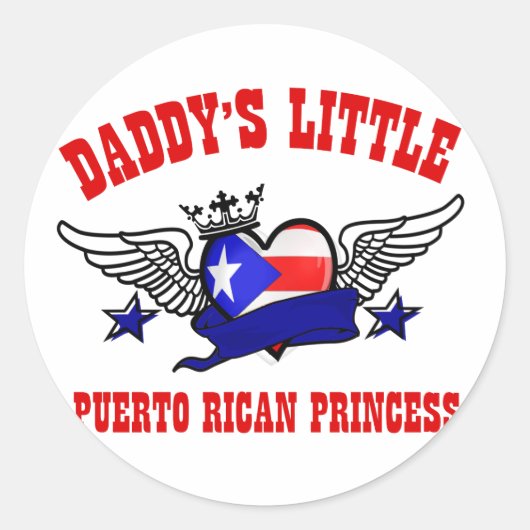 design van puerto - ricaanse prinses ronde sticker (Voorkant)