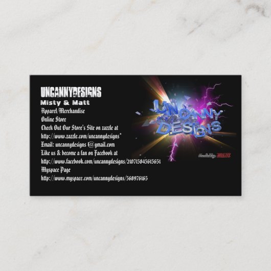 Design van Uncanny Origineel Visitekaartje (Voorkant)
