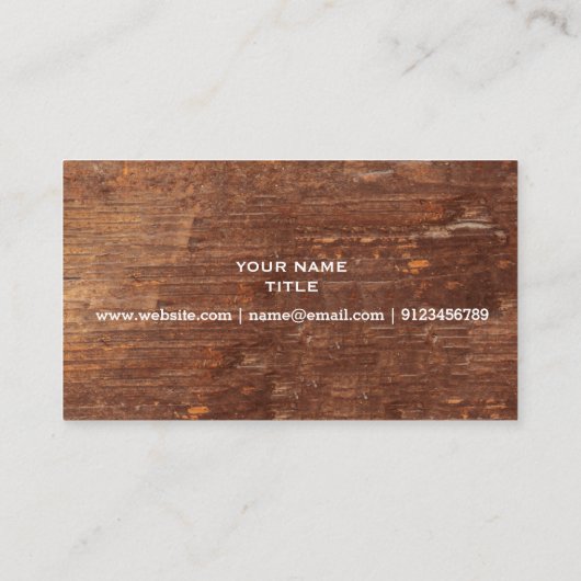 design van visitekaartjes met roestvrij hout (Achterkant)