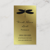 Design van zwarte en gouddragonfly-Visitekaartjes Visitekaartje (Achterkant)