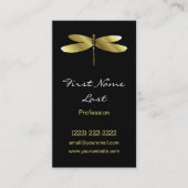 Design van zwarte en gouddragonfly-Visitekaartjes Visitekaartje (Voorkant)