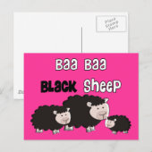 Design van zwarte schapen "Baa Baa Black Sheep" Briefkaart (Voorkant / Achterkant)
