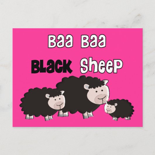 Design van zwarte schapen "Baa Baa Black Sheep" Briefkaart (Voorkant)
