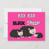 Design van zwarte schapen "Baa Baa Black Sheep"  Kaart (Voorkant)
