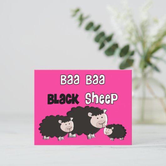 Design van zwarte schapen "Baa Baa Black Sheep"  Kaart (Staand voorkant)