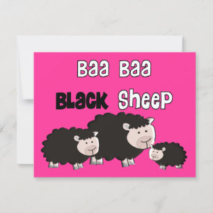 Design van zwarte schapen "Baa Baa Black Sheep"  Kaart