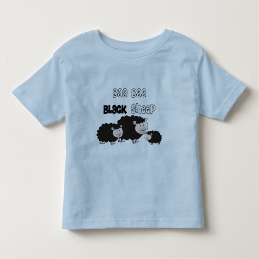 Design van zwarte schapen "Baa Baa Black Sheep" Kinder Shirts (Voorkant)