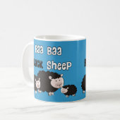 Design van zwarte schapen "Baa Baa Black Sheep" Koffiemok (Voorkant links)