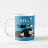 Design van zwarte schapen "Baa Baa Black Sheep" Koffiemok (Links)