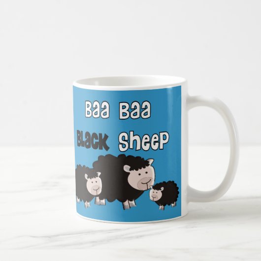 Design van zwarte schapen "Baa Baa Black Sheep" Koffiemok (Rechts)
