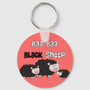 Design van zwarte schapen "Baa Baa Black Sheep" Sleutelhanger