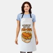 Design Vintage “Echte Britse Fish & Chips” Schort (Gedragen)