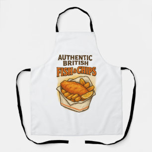 Design Vintage “Echte Britse Fish & Chips” Schort