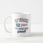 design voor 62e verjaardag koffiemok (Links)