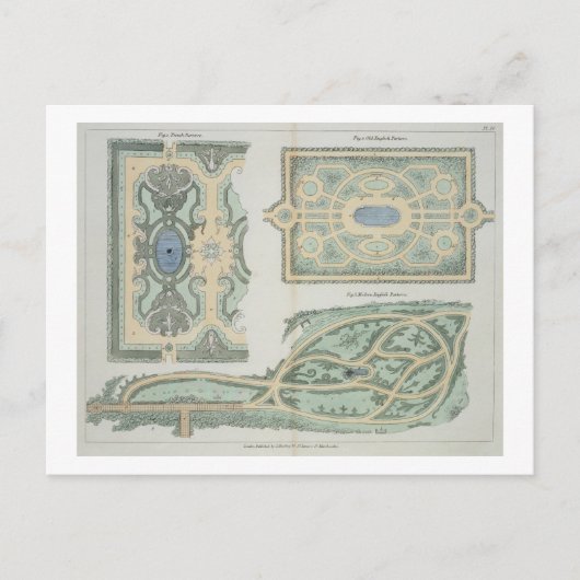 Design voor het Frans, het Oude Engels en het Mode Briefkaart (Voorkant)