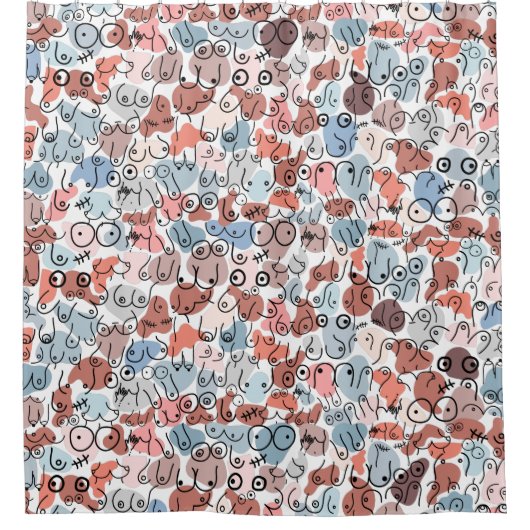 design voor leuke vrouwen douchegordijn (Voorkant)