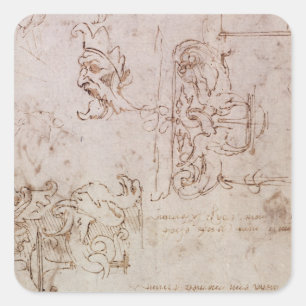 Design voor meubelen en decoraties vierkante sticker