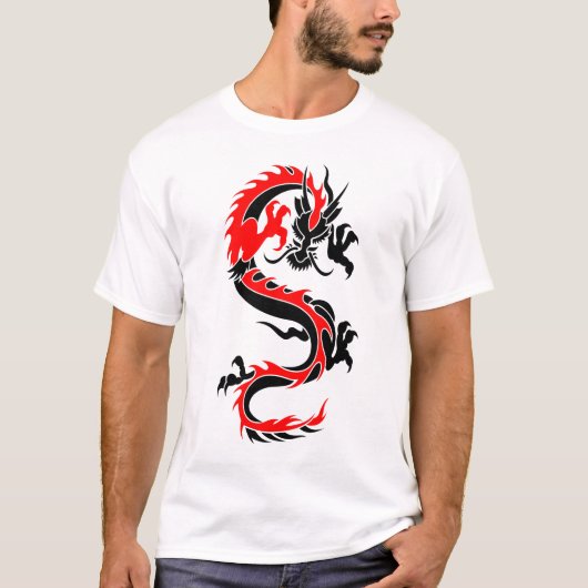 Design voor Tattoo met rode kruidendraak Aangepast T-shirt (Voorkant)