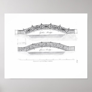 Design voor tuinbruggen, gepubliceerd in 1773 (eng poster