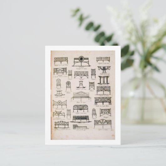 Design voor tuinzittenden, van 'A Compendium of Dr Briefkaart (Staand voorkant)