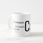 Design voor typografie personaliseren koffiemok (Voorkant links)